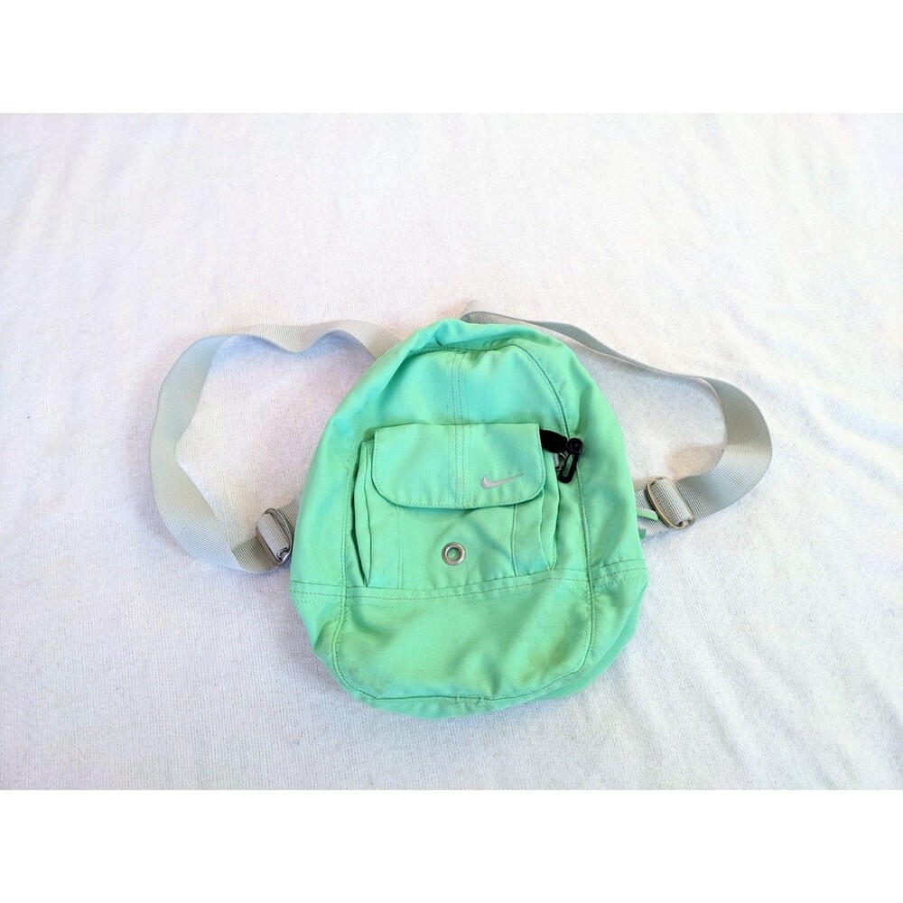 Nike Mint Green Mini Backpack Zip Up w/Pockets 12x11x3 Carry Bag
